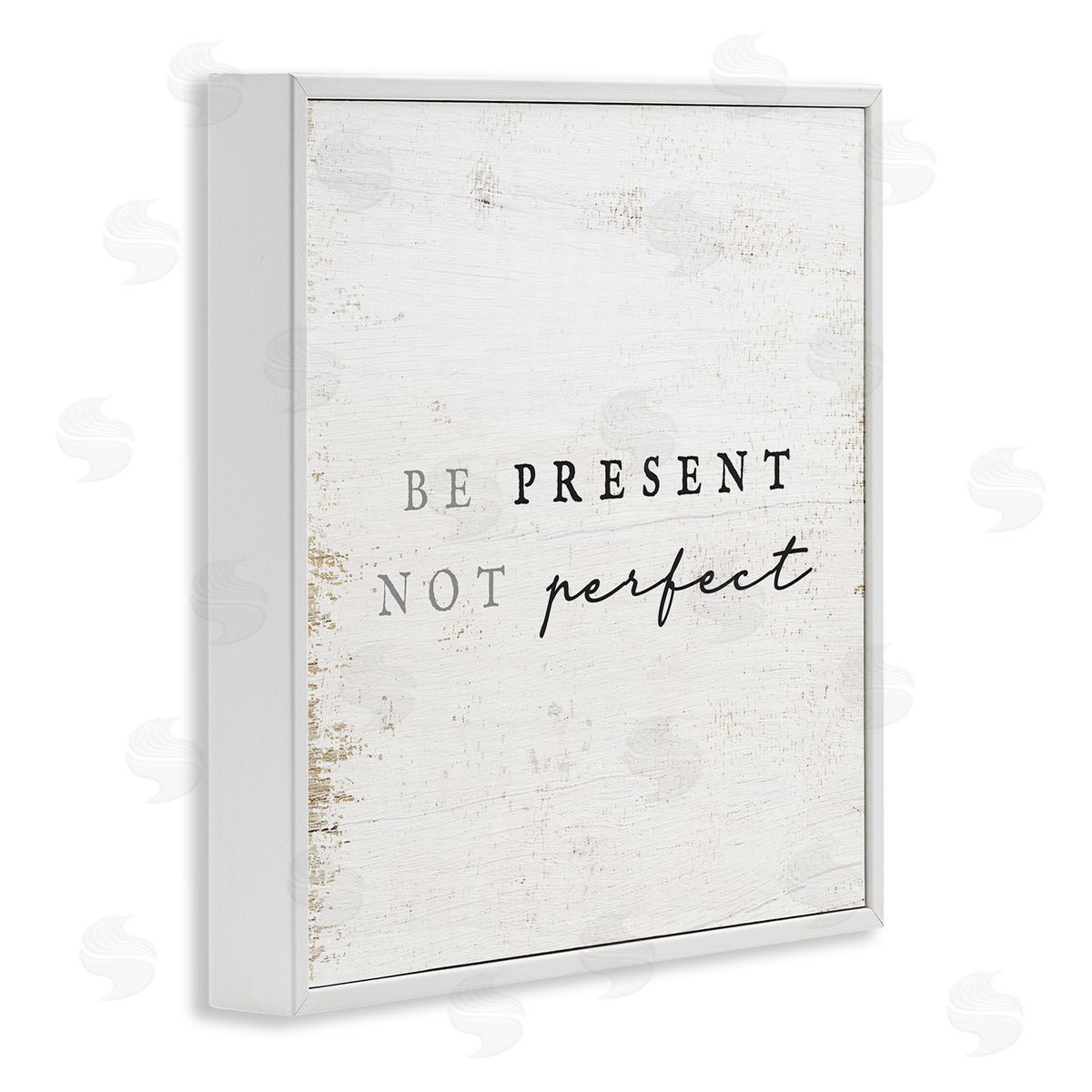 Stupell Studio Rustic Present Not Perfect White Framed Glicee Wall Art Print
