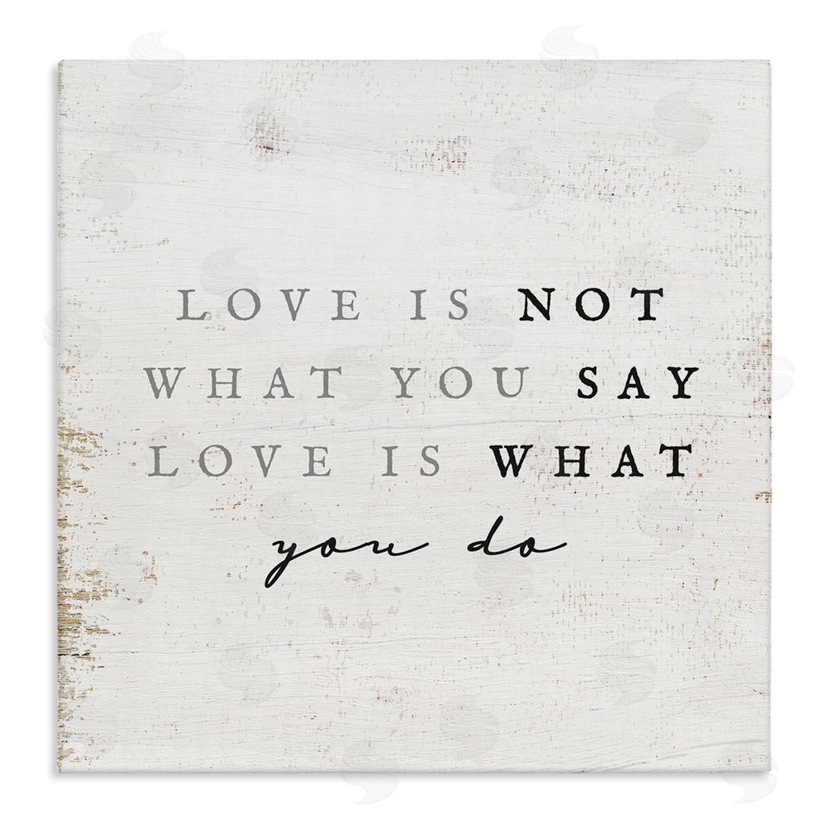 Stupell Studio Rustic Love Phrase Stretched Canvas Wall Art Print