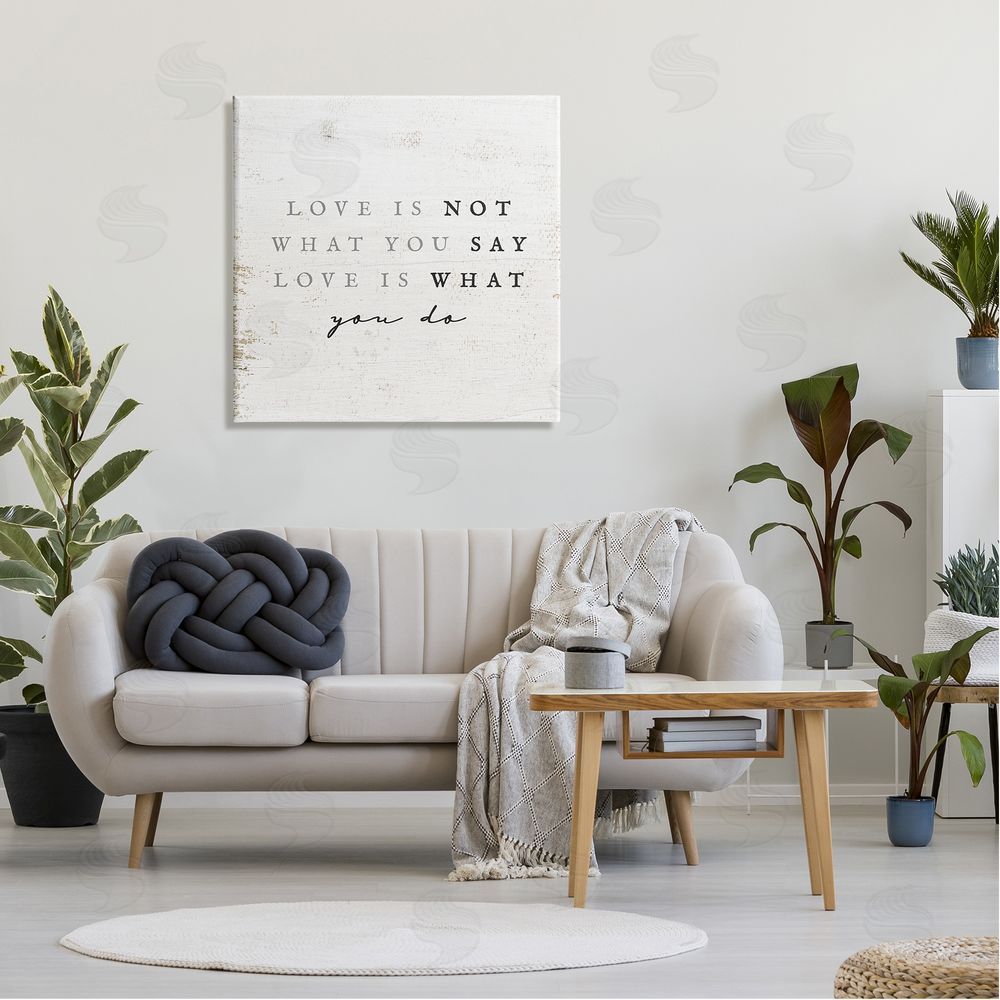 Stupell Studio Rustic Love Phrase Canvas Wall Art in Room