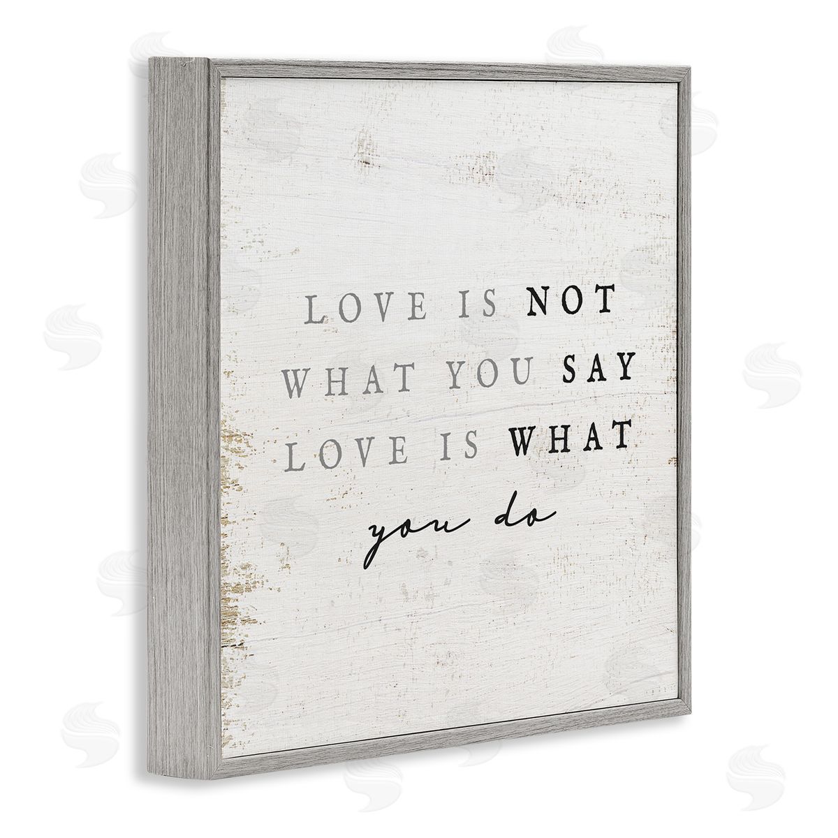 Stupell Studio Rustic Love Phrase Gray Framed Glicee Wall Art Print