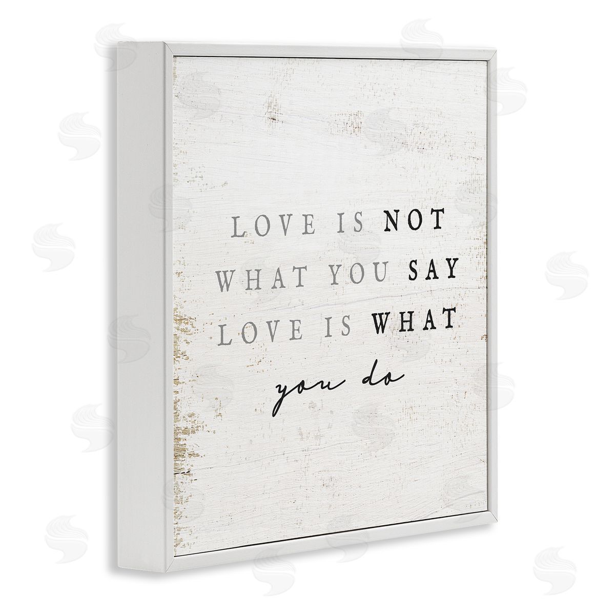 Stupell Studio Rustic Love Phrase White Framed Glicee Wall Art Print