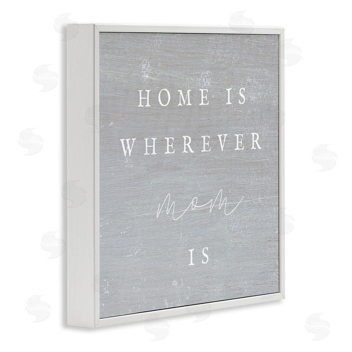 Stupell Studio Where Mom Is Phrase White Framed Glicee Wall Art Print