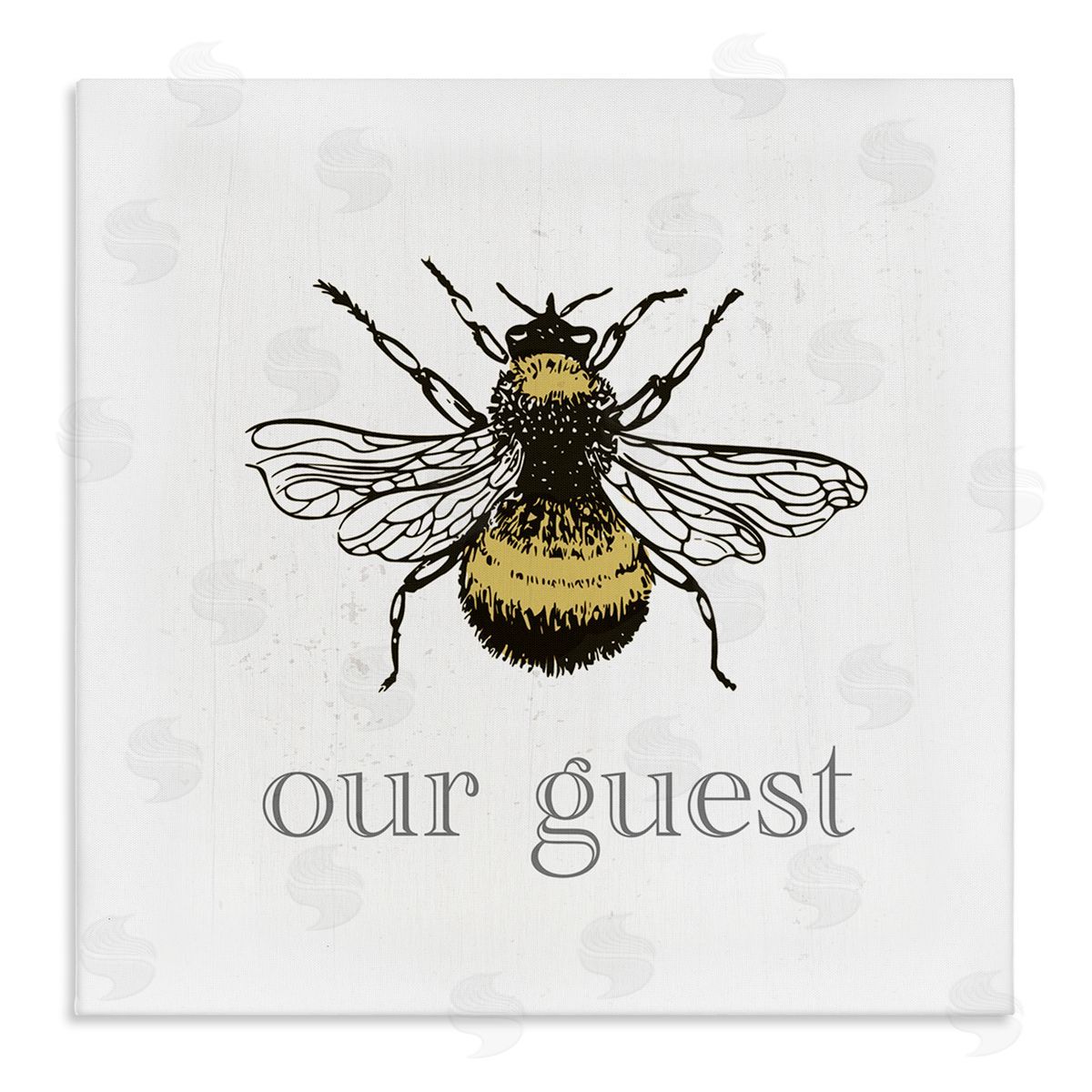 Stupell Studio Vintage Bee Our Guest Stretched Canvas Wall Art Print