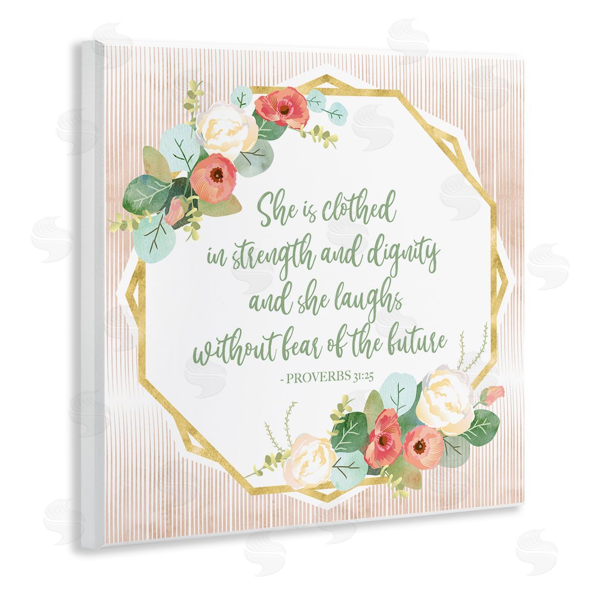 Sally Ball Sharp Floral Bible Verse Phrase Wooden Wall Plaque Art Print