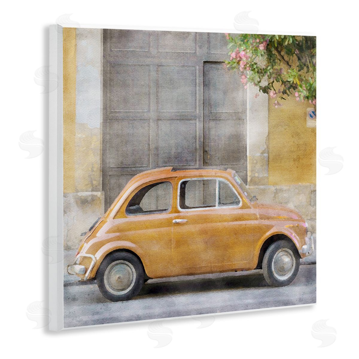 LSR Design Studio Yellow Buggy Car Wooden Wall Plaque Art Print