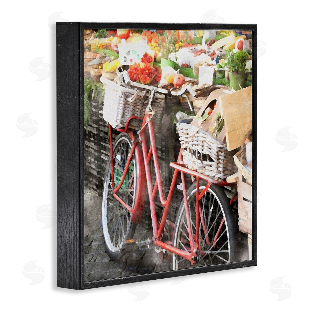LSR Design Studio Bike at Farmer's Market Black Framed Glicee Wall Art Print