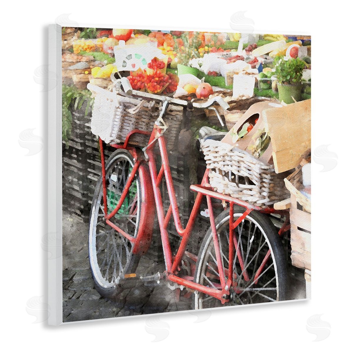 LSR Design Studio Bike at Farmer's Market Wooden Wall Plaque Art Print