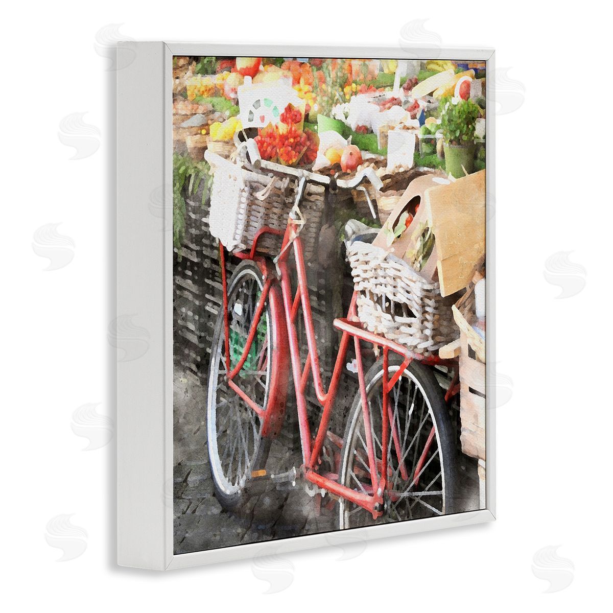 LSR Design Studio Bike at Farmer's Market White Framed Glicee Wall Art Print