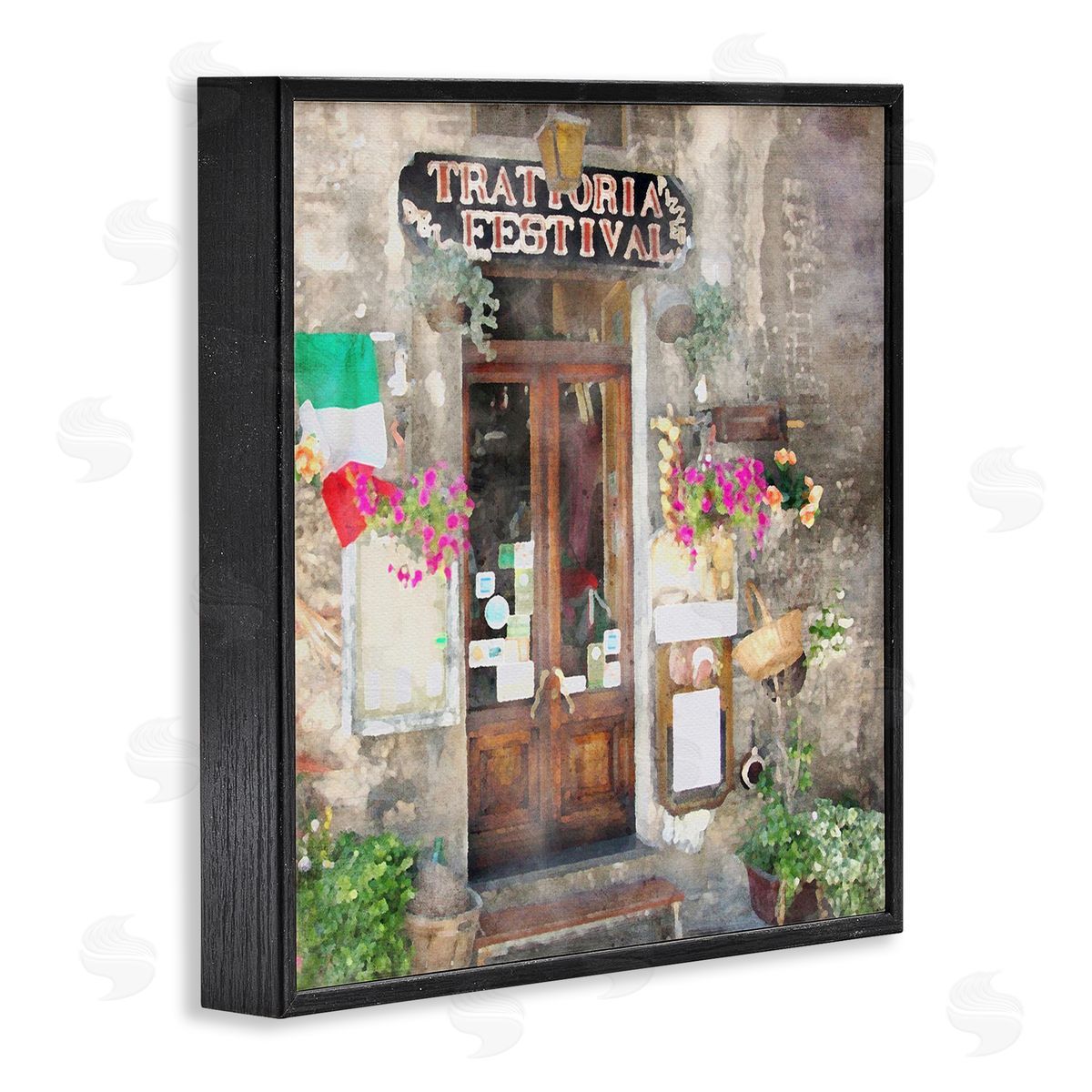 LSR Design Studio Festive Italian Doorway Black Framed Glicee Wall Art Print