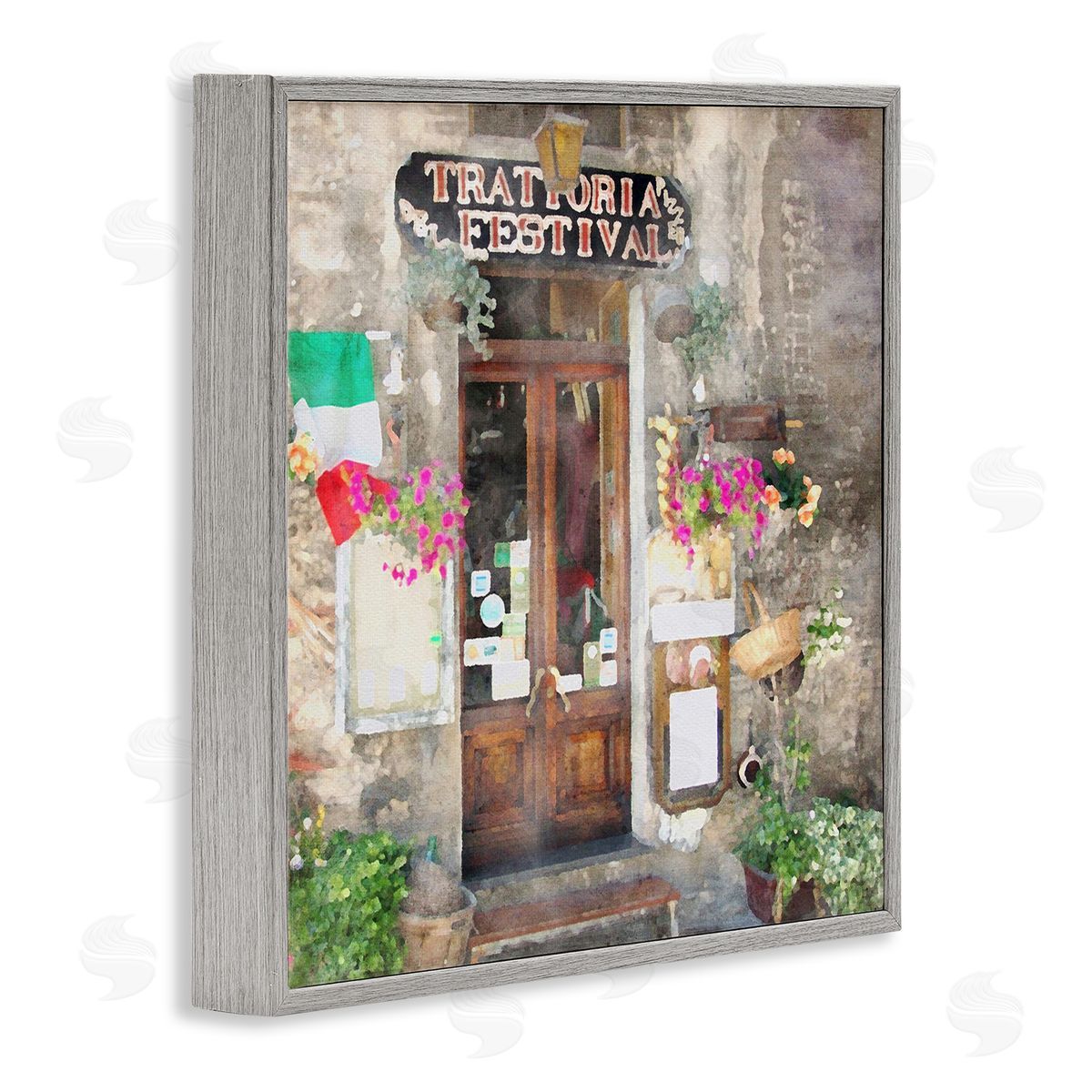 LSR Design Studio Festive Italian Doorway Gray Framed Glicee Wall Art Print