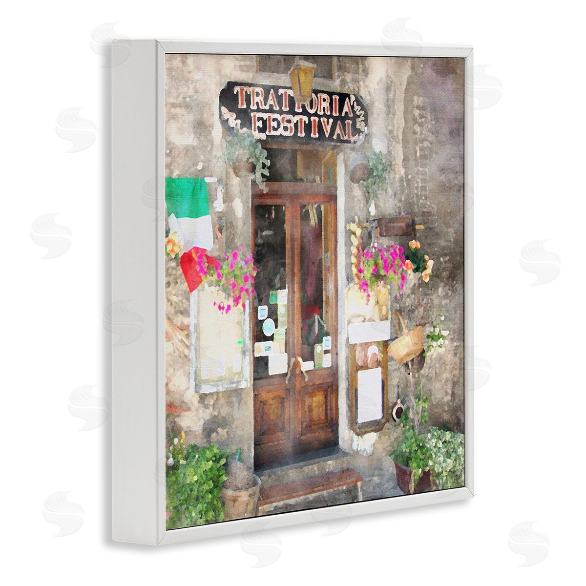 LSR Design Studio Festive Italian Doorway White Framed Glicee Wall Art Print
