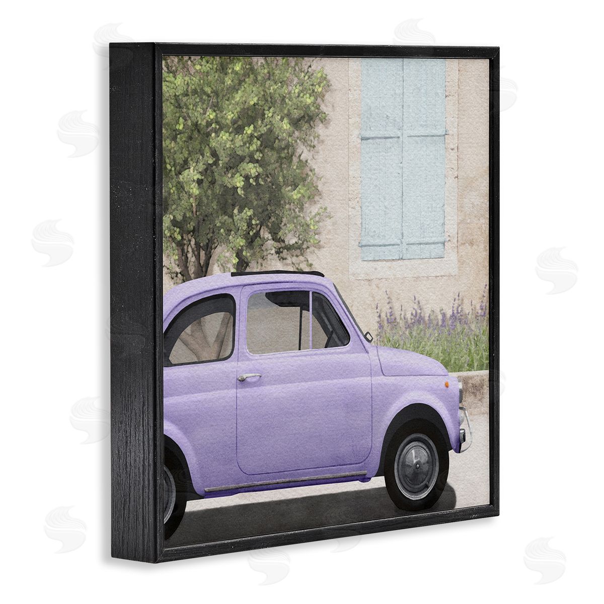 LSR Design Studio Antique Purple Buggy Black Framed Glicee Wall Art Print