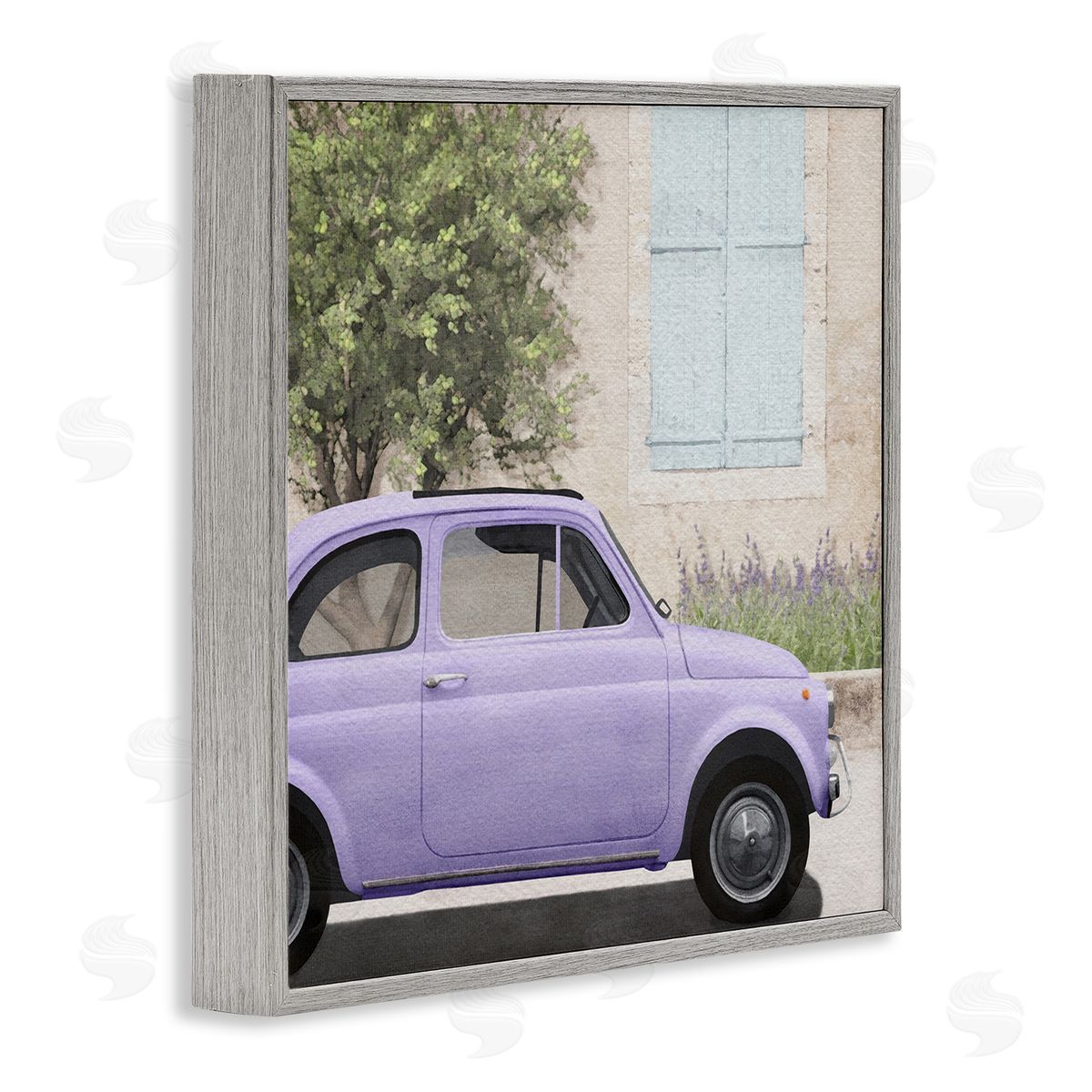 LSR Design Studio Antique Purple Buggy Gray Framed Glicee Wall Art Print