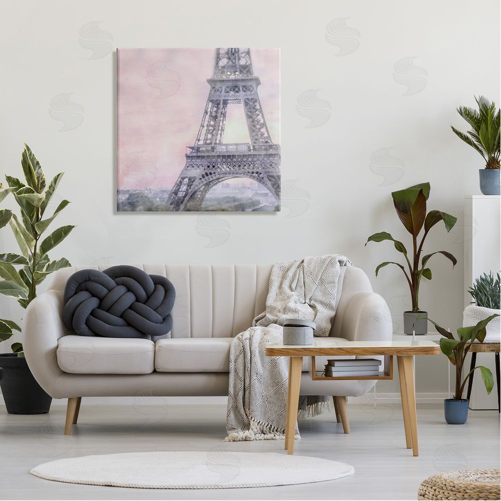 LSR Design Studio Eiffel Tower at Sunrise Canvas Wall Art in Room