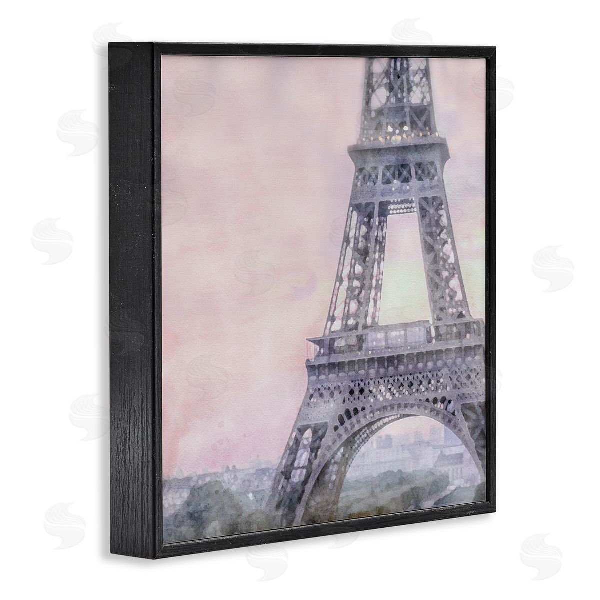 LSR Design Studio Eiffel Tower at Sunrise Black Framed Glicee Wall Art Print