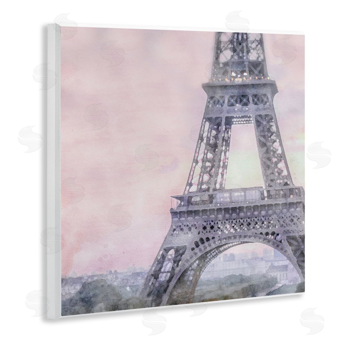 LSR Design Studio Eiffel Tower at Sunrise Wooden Wall Plaque Art Print