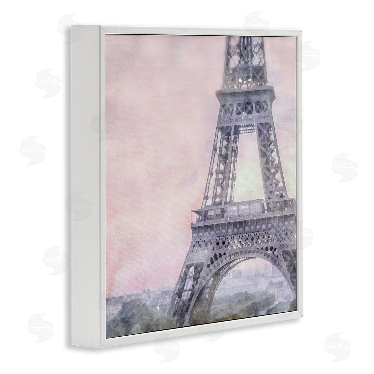 LSR Design Studio Eiffel Tower at Sunrise White Framed Glicee Wall Art Print