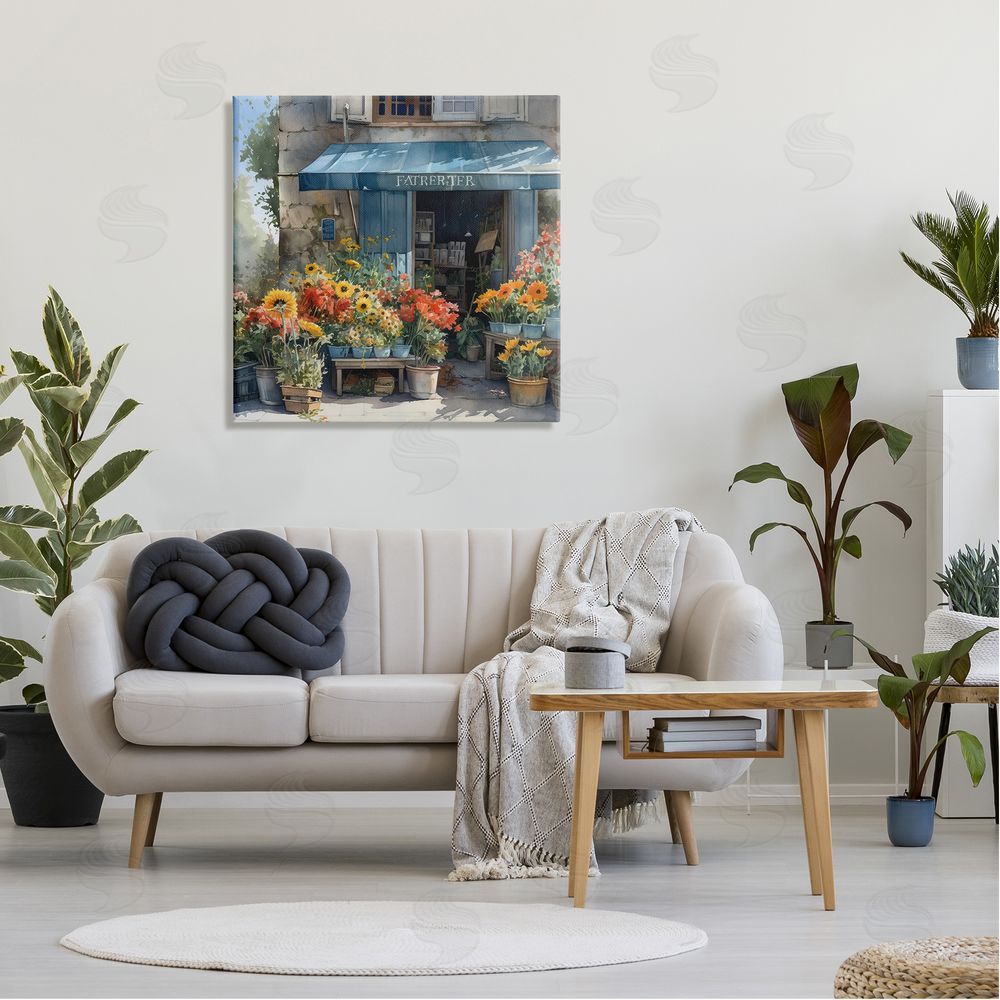 LSR Design Studio Village Flower Shop Canvas Wall Art in Room