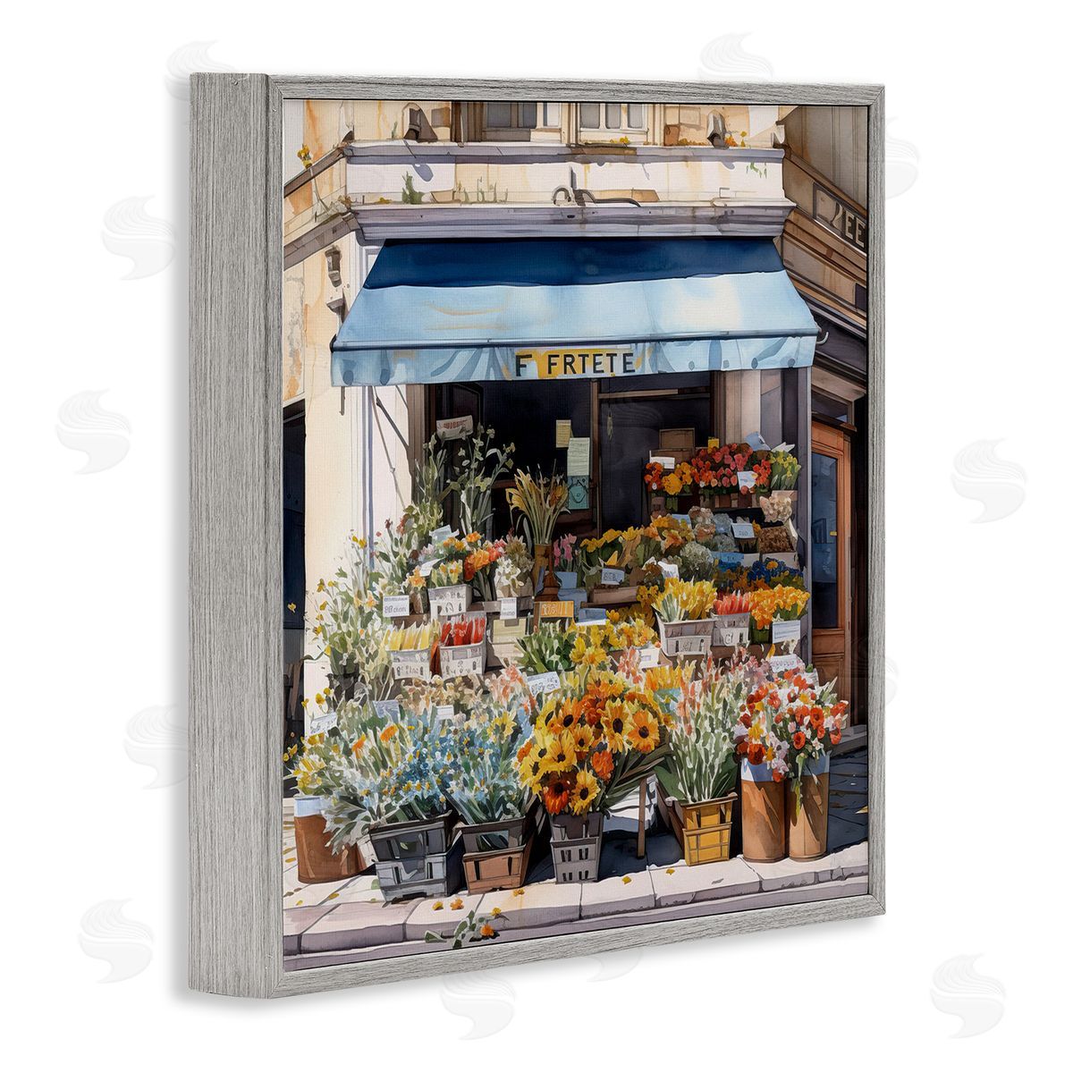 LSR Design Studio Urban Flower Shop Gray Framed Glicee Wall Art Print