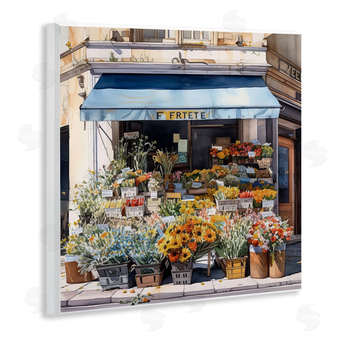 LSR Design Studio Urban Flower Shop Wooden Wall Plaque Art Print