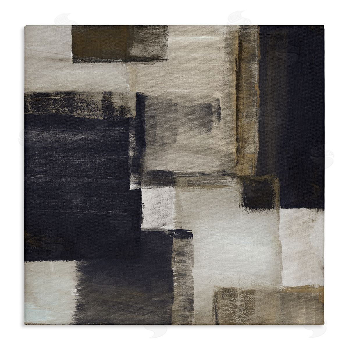 Nan Abstract Black & Brown Canvas Wall Art
