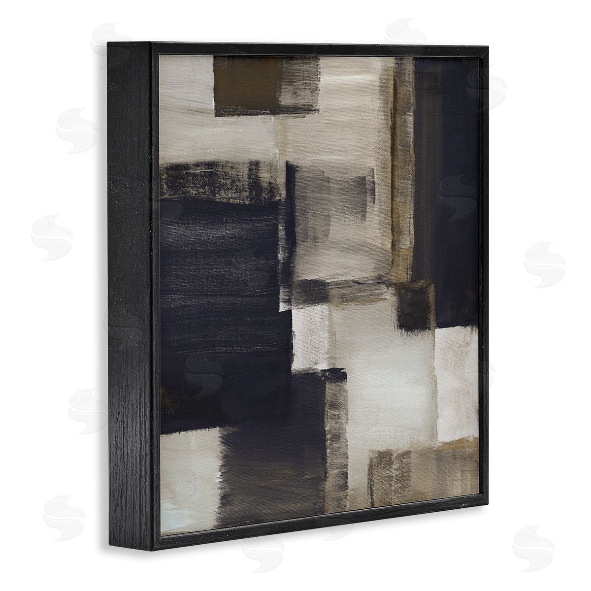 Nan Abstract Black & Brown Black Framed Giclee Wall Artside_