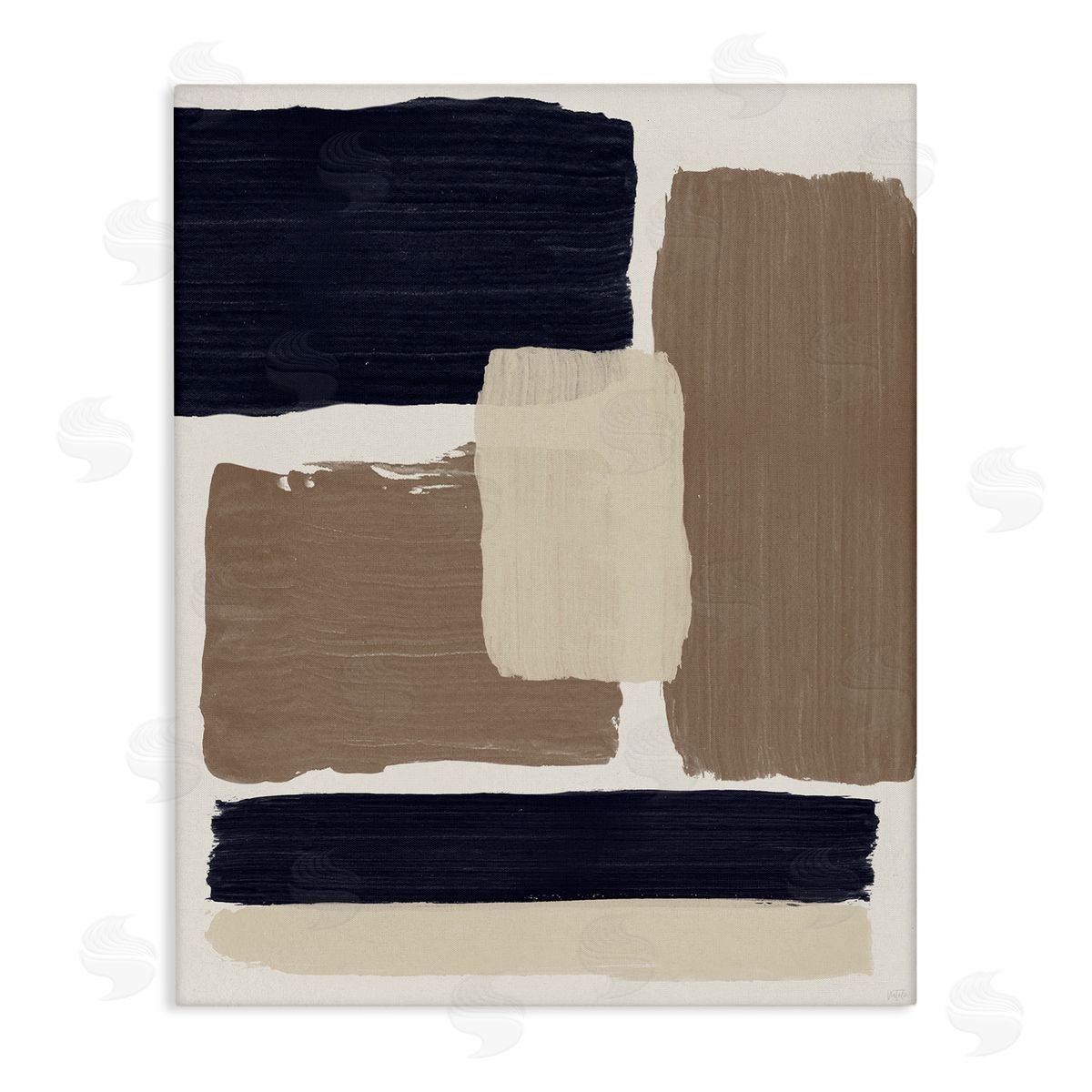 Natalie Carpentieri Black & Brown Squares Canvas Wall Art