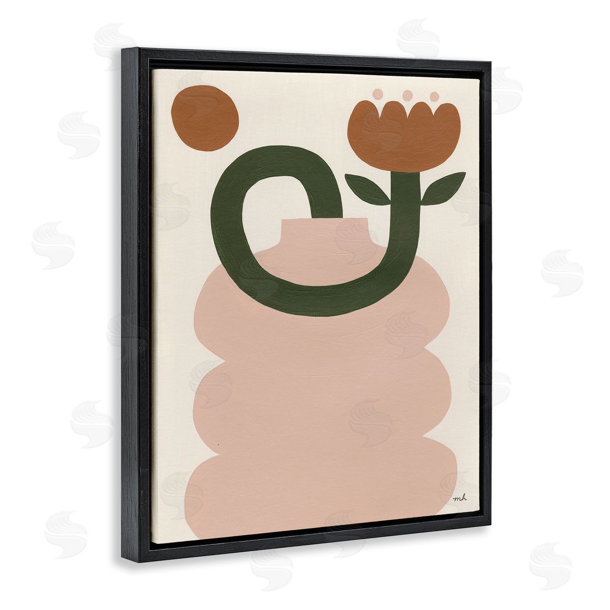 Moira Hershey Abstract Boho Tulip Black Floater Frame Canvas Artside_