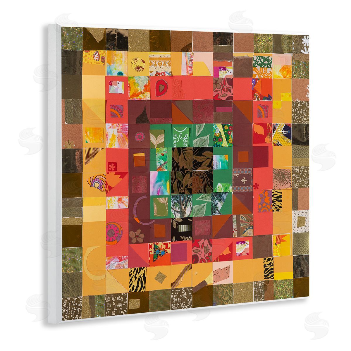 Pamela Fingado Patterned Geometric Collage Wall Plaque Artside_