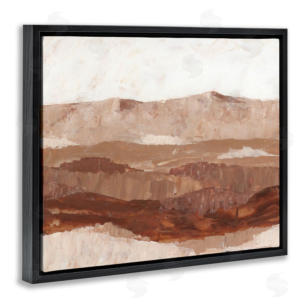 BlursByAI Abstract Canyon Painting Black Floater Frame Canvas Artside_