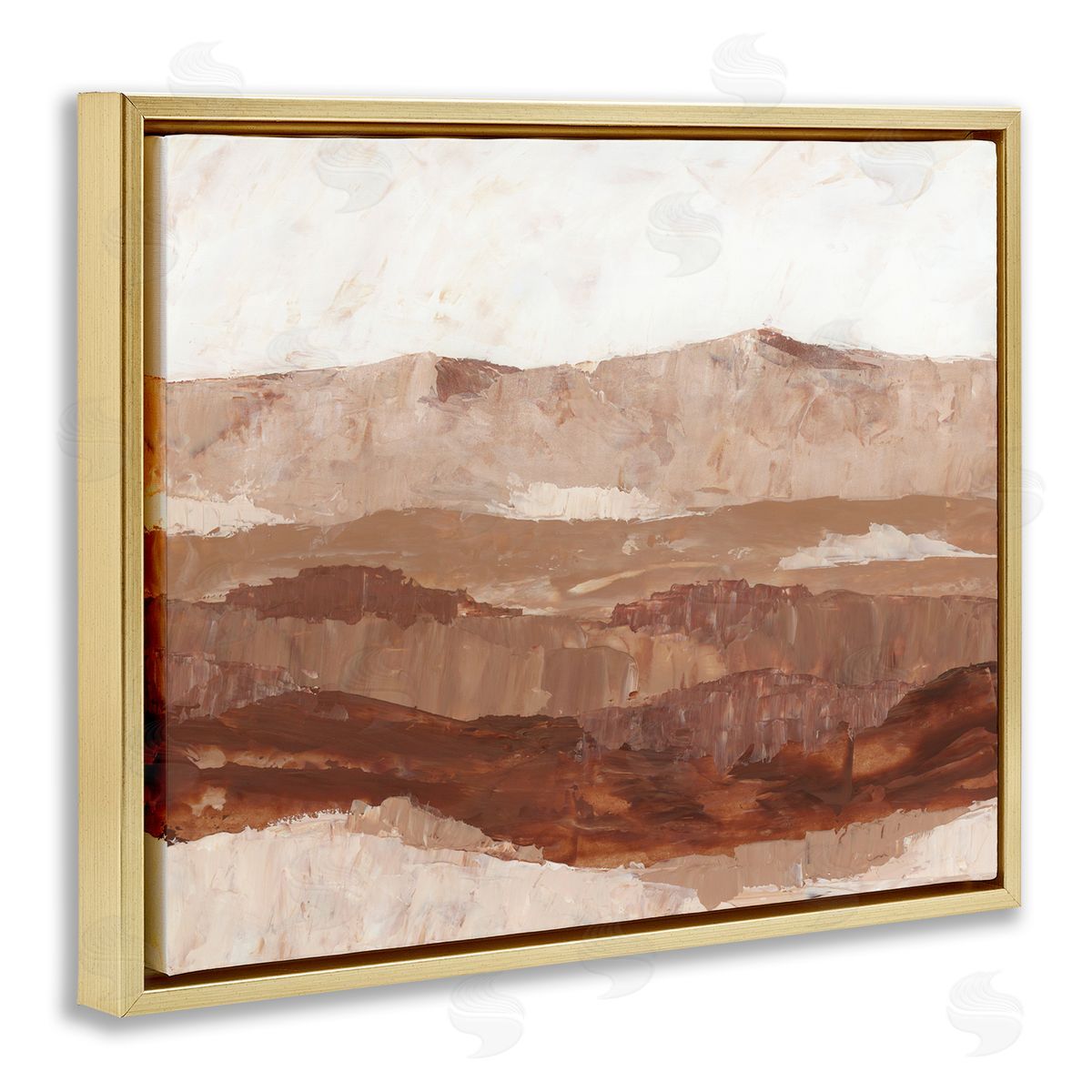 BlursByAI Abstract Canyon Painting Gold Floater Frame Canvas Artside_