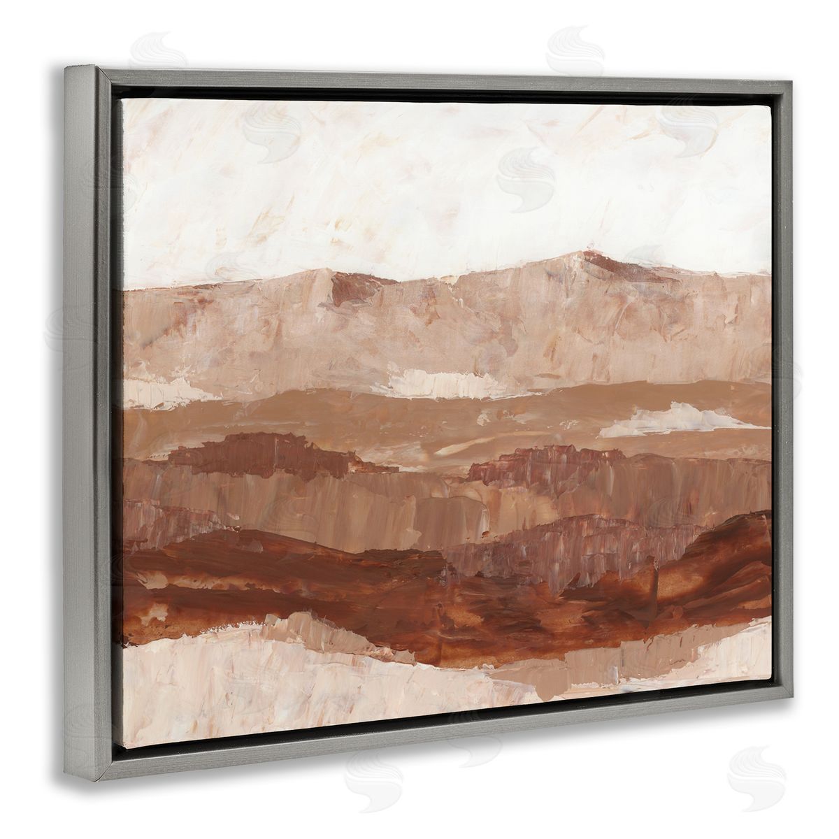BlursByAI Abstract Canyon Painting Gray Floater Frame Canvas Artside_