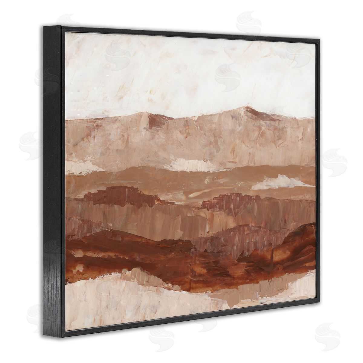 BlursByAI Abstract Canyon Painting Black Framed Giclee Wall Artside_