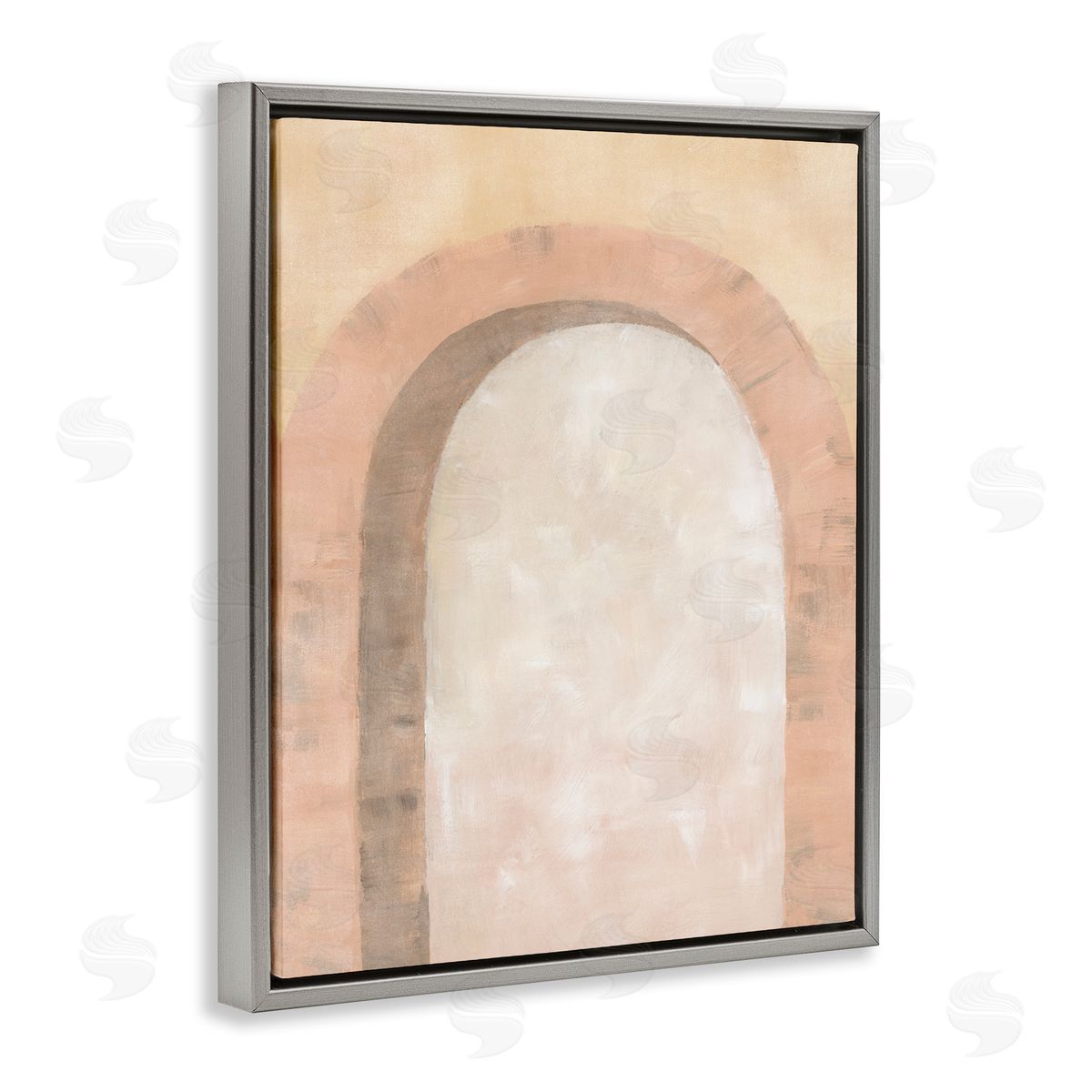BlursByAI Modern Muted Arch Gray Floater Frame Canvas Artside_