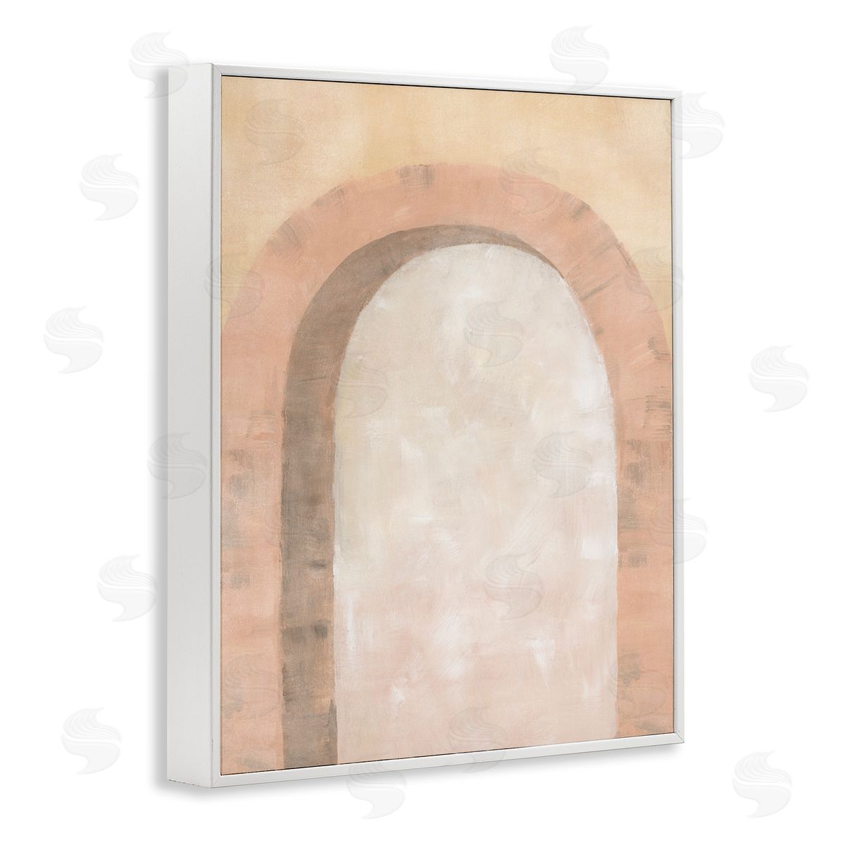 BlursByAI Modern Muted Arch White Framed Giclee Wall Artside_