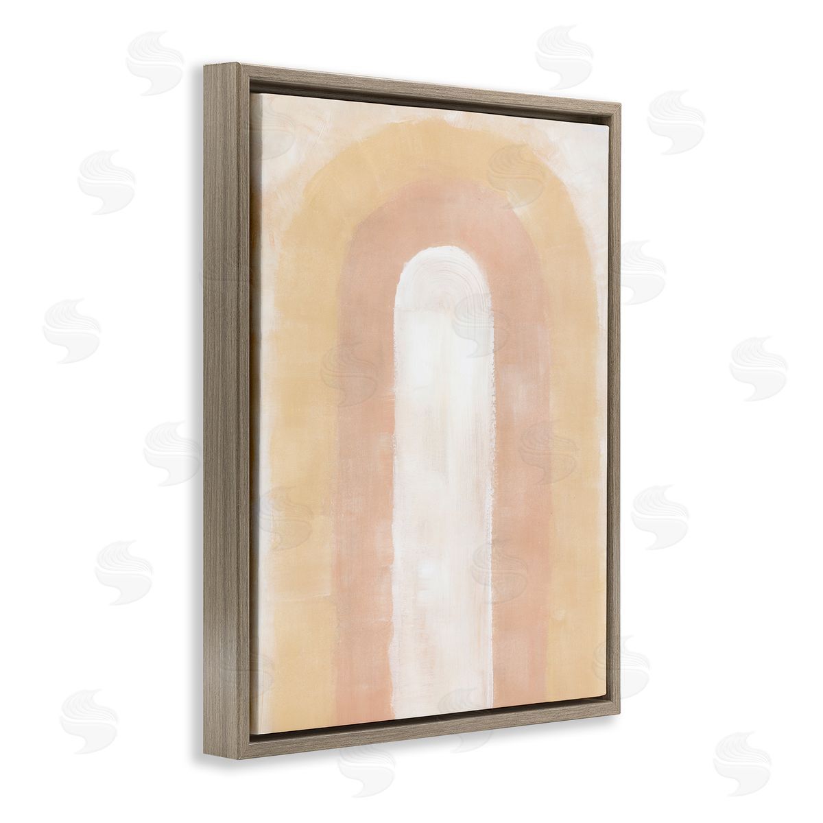 BlursByAI Abstract Rainbow Arch Brown Floater Frame Canvas Artside_