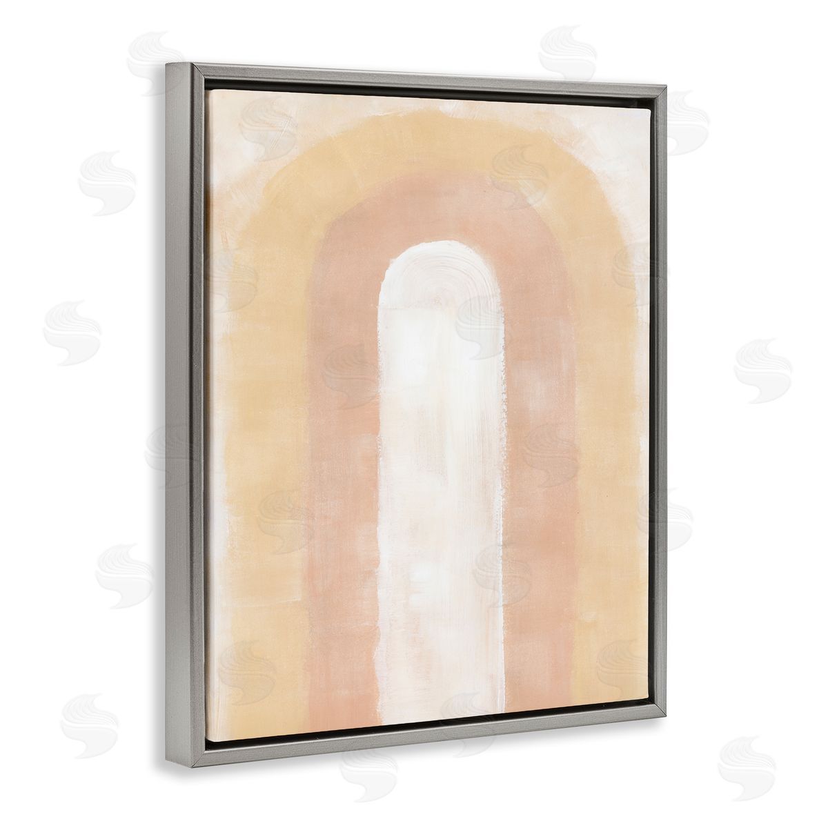 BlursByAI Abstract Rainbow Arch Gray Floater Frame Canvas Artside_