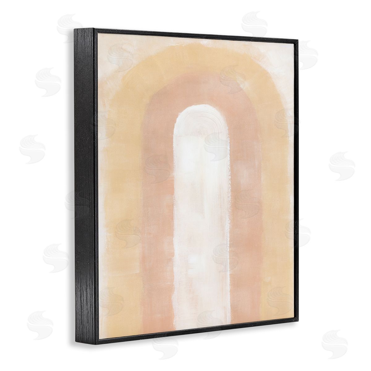 BlursByAI Abstract Rainbow Arch Black Framed Giclee Wall Artside_