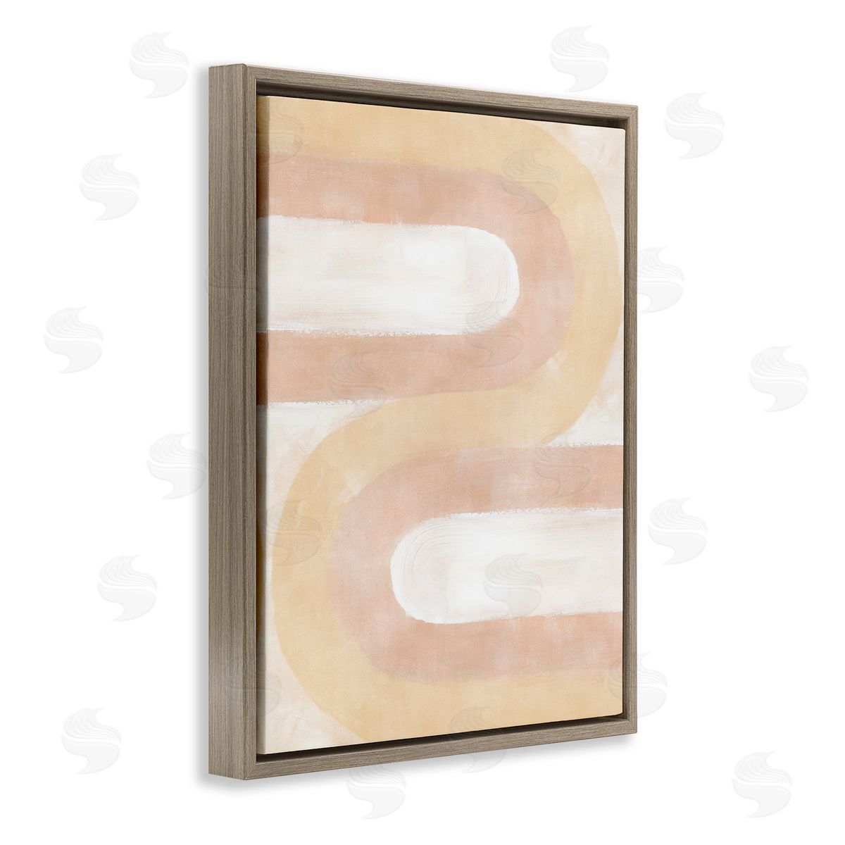 BlursByAI Wavy Alternating Arches Brown Floater Frame Canvas Artside_