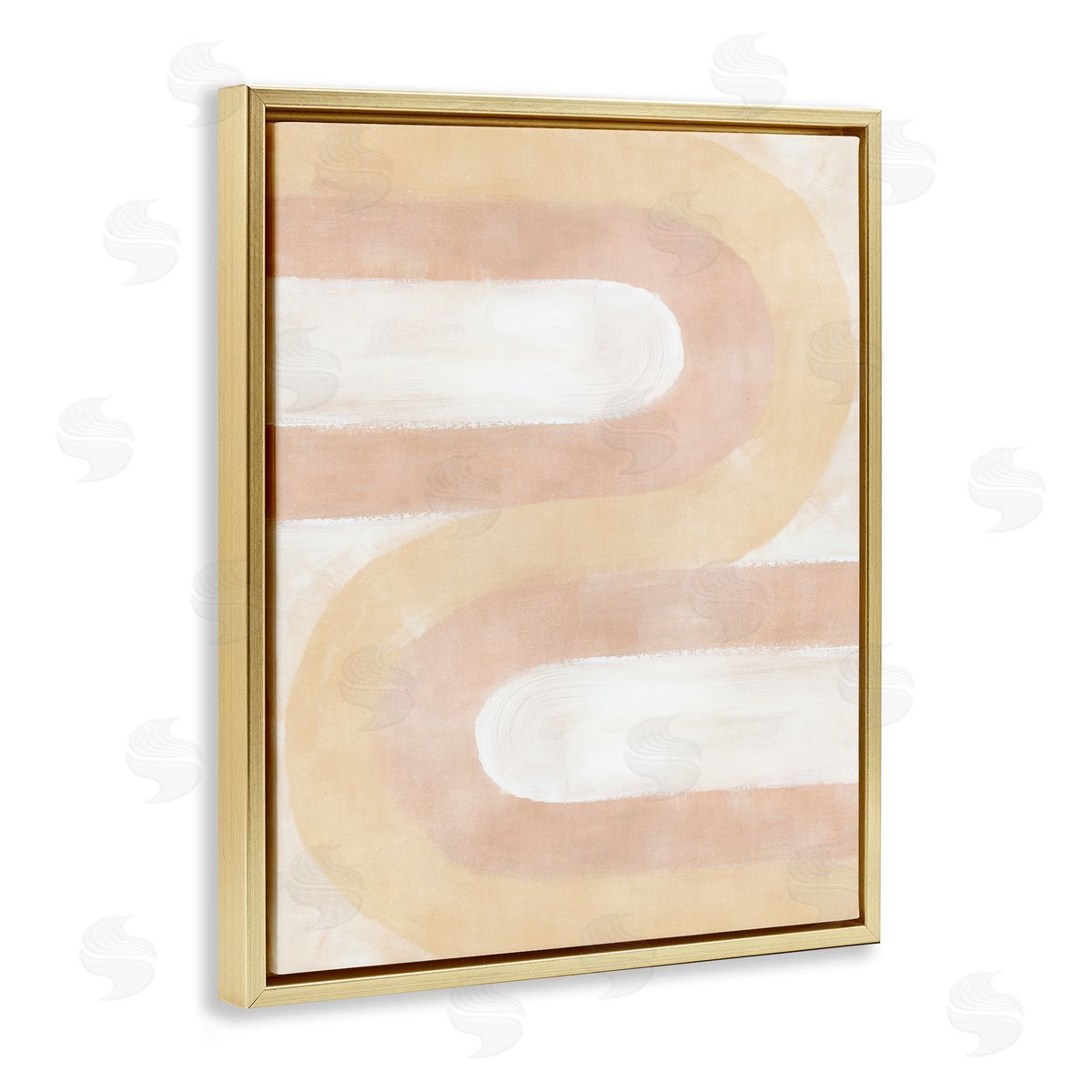 BlursByAI Wavy Alternating Arches Gold Floater Frame Canvas Artside_
