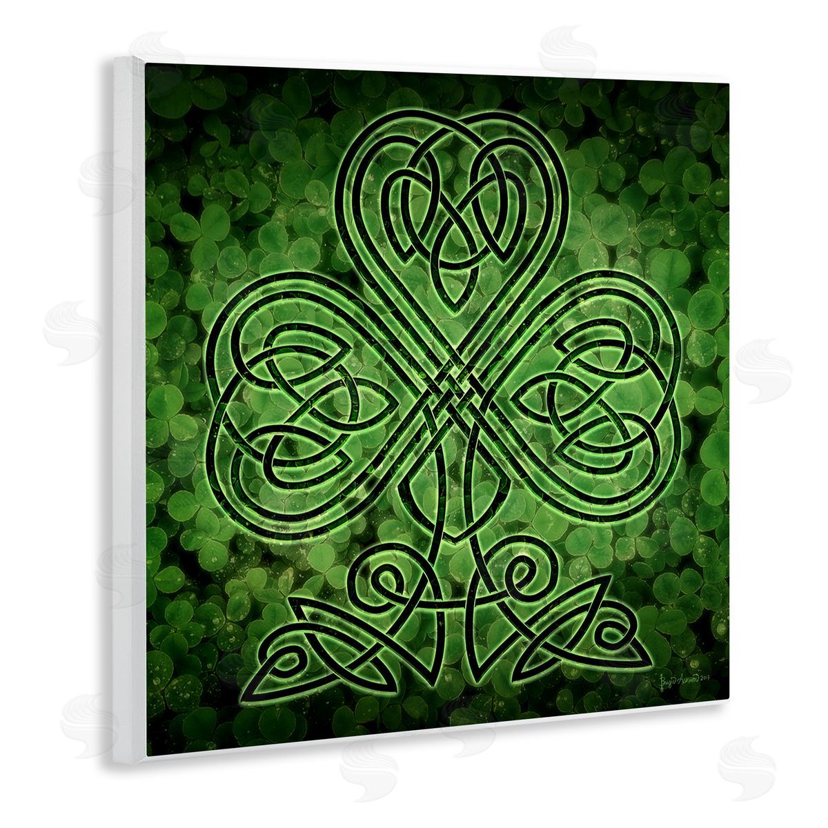Brigid Ashwood Green Celtic Shamrock Knot Wall Plaque Artside_