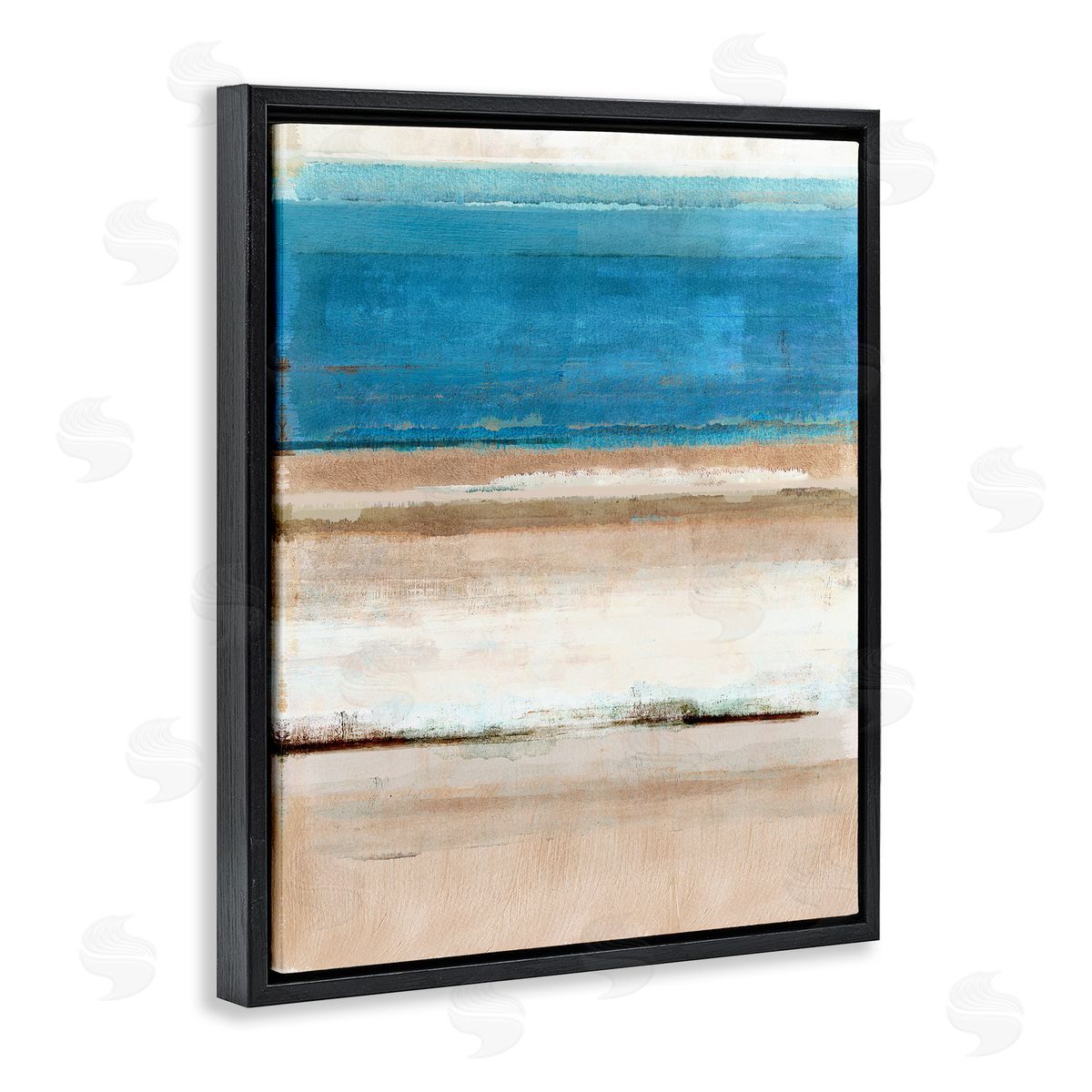 Flora Kouta Abstract Beach Landscape Black Floater Frame Canvas Artside_
