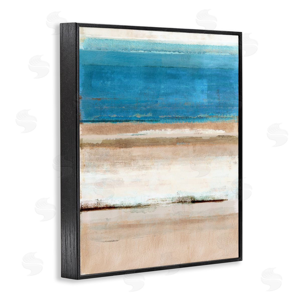 Flora Kouta Abstract Beach Landscape Black Framed Giclee Wall Artside_