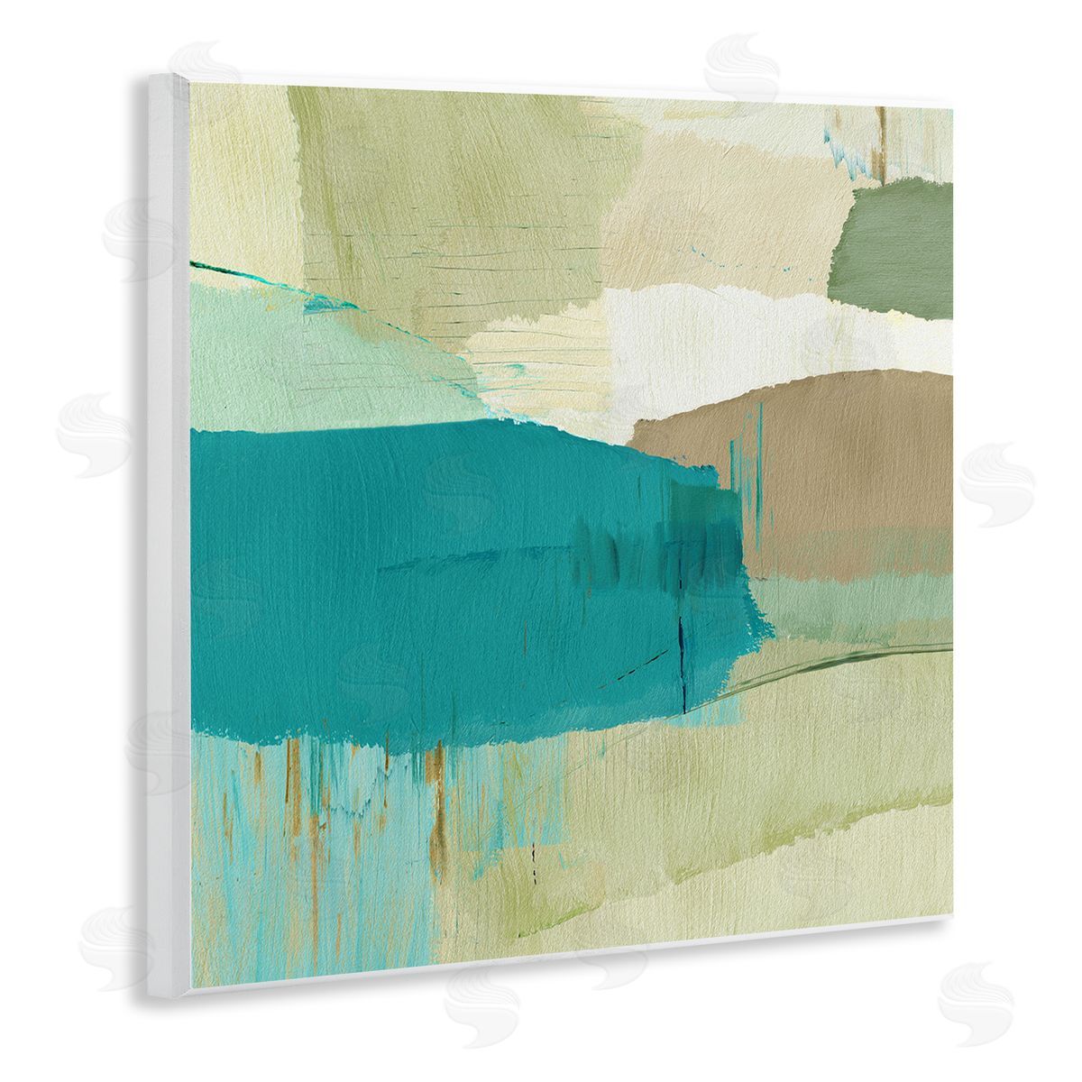 Flora Kouta Green & Blue Abstraction Wall Plaque Artside_