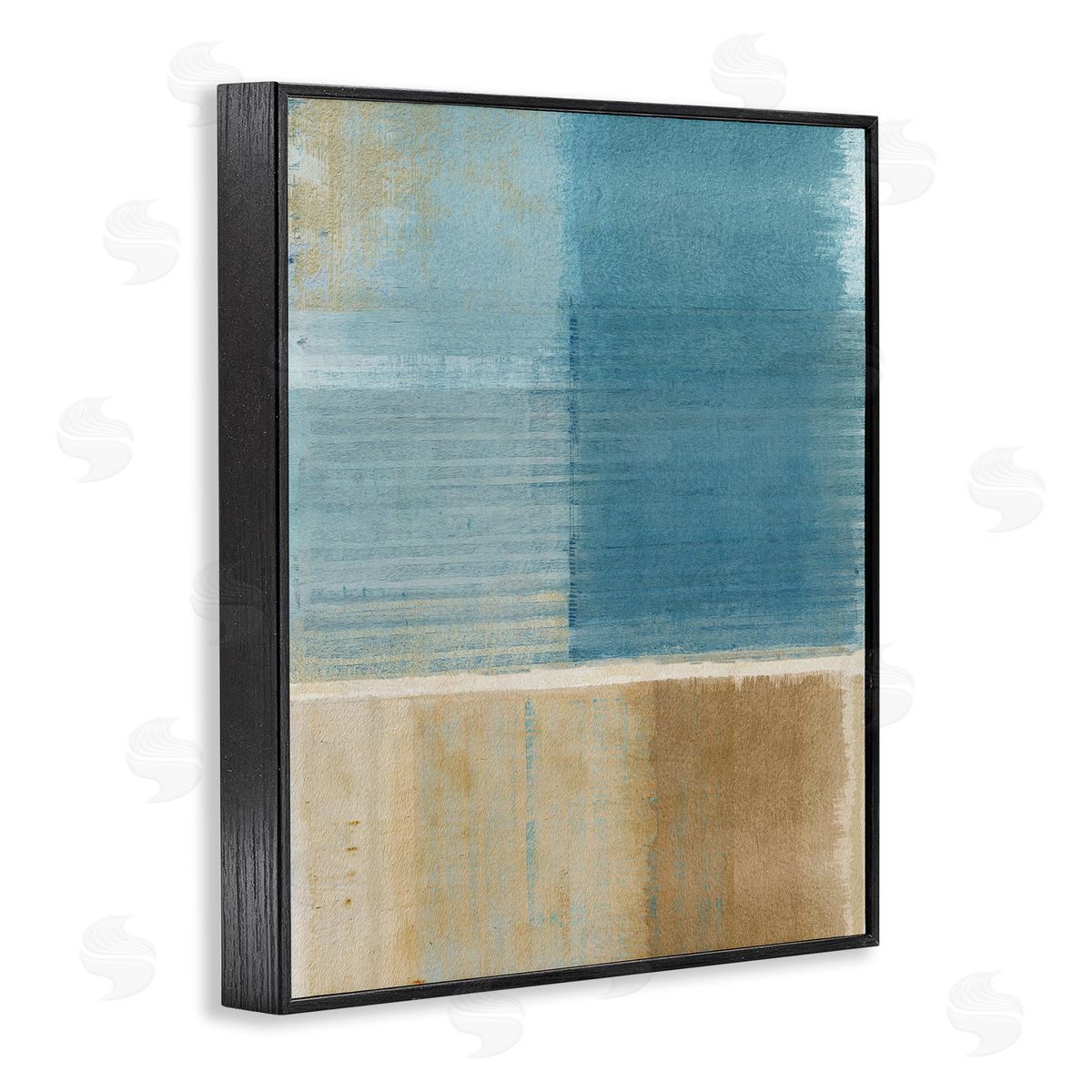 Flora Kouta Blue & Brown Painting Black Framed Giclee Wall Artside_