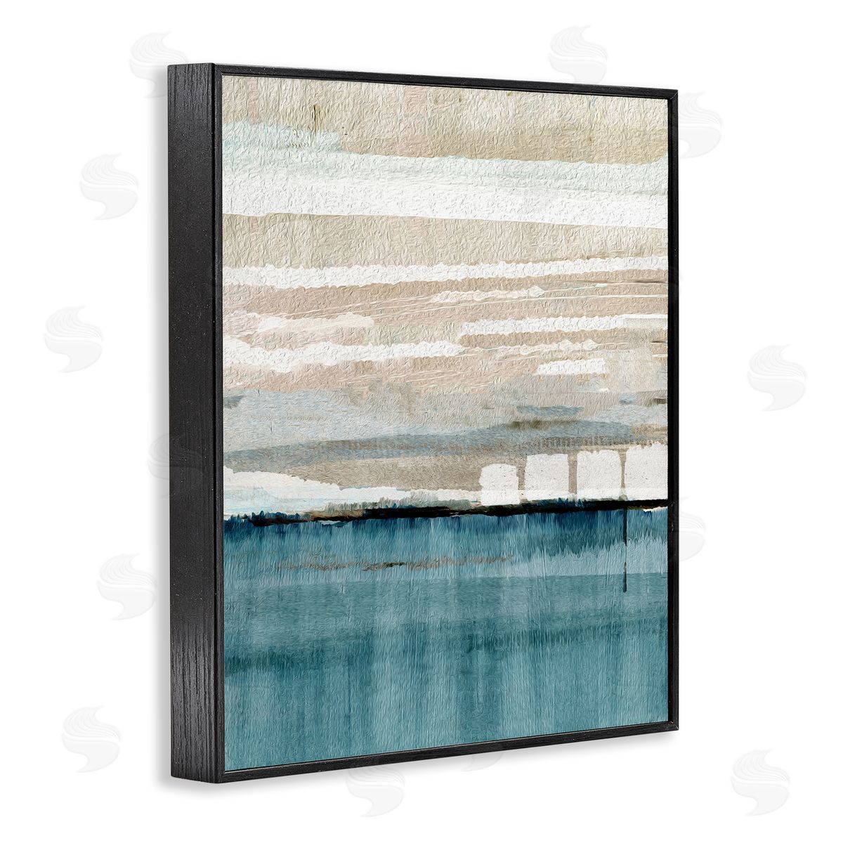 Flora Kouta Abstract Ocean Landscape Black Framed Giclee Wall Artside_