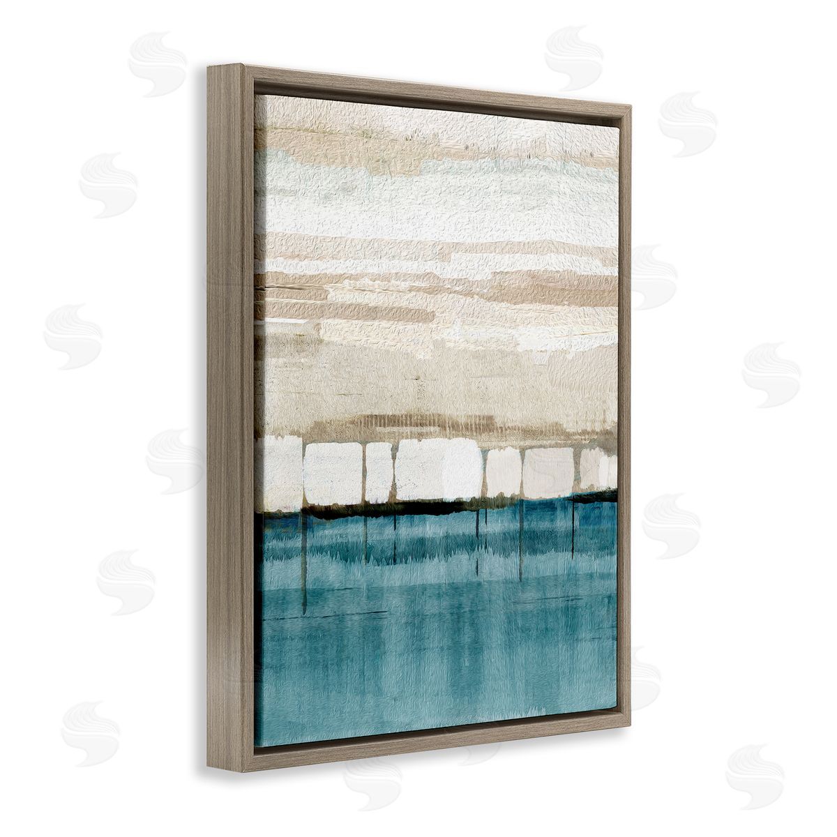 Flora Kouta Modern Landscape Abstraction Brown Floater Frame Canvas Artside_