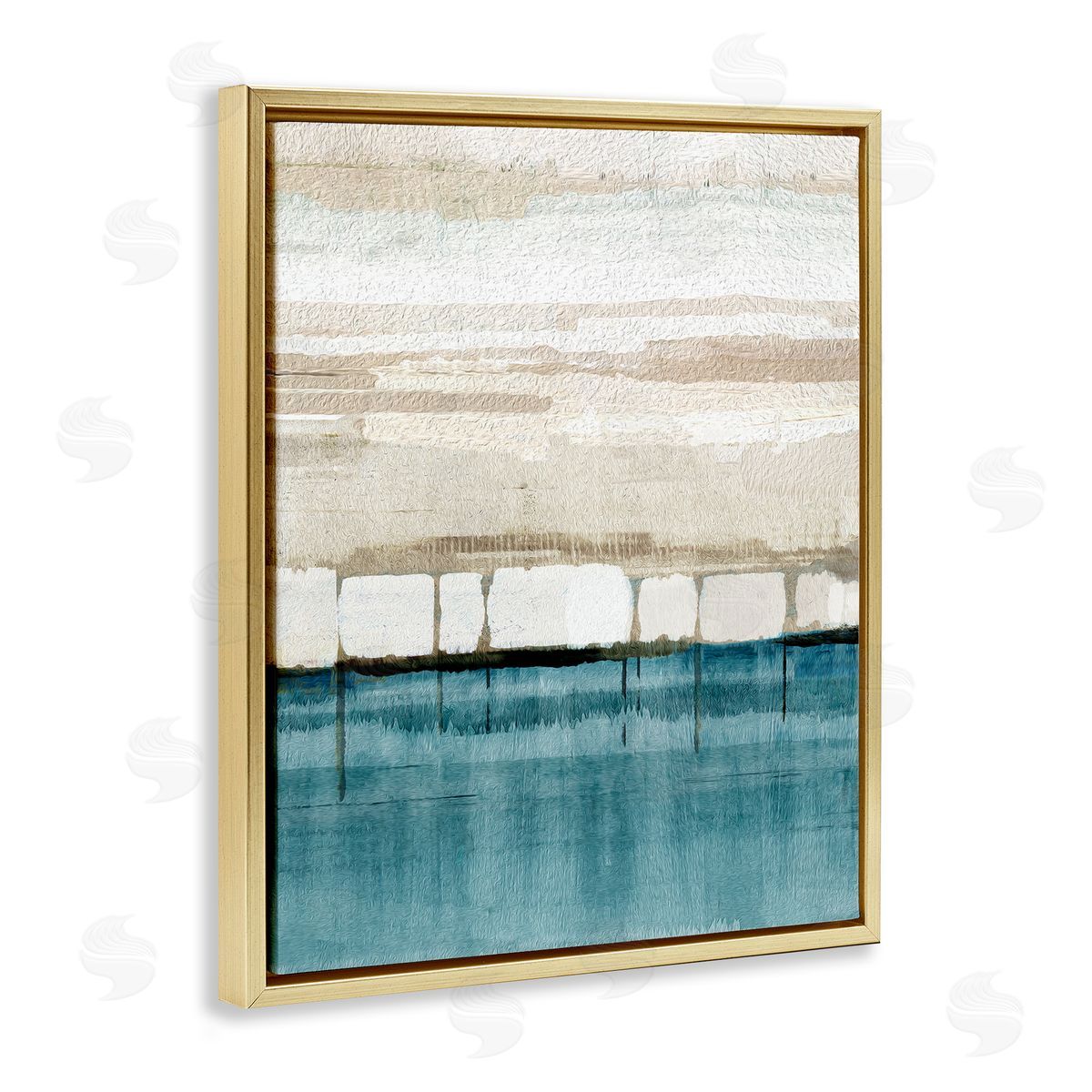 Flora Kouta Modern Landscape Abstraction Gold Floater Frame Canvas Artside_