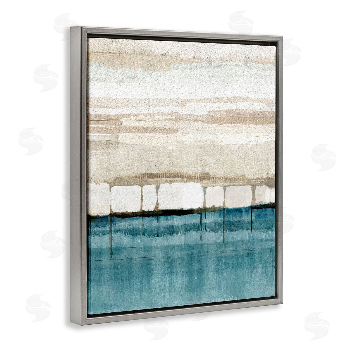Flora Kouta Modern Landscape Abstraction Gray Floater Frame Canvas Artside_