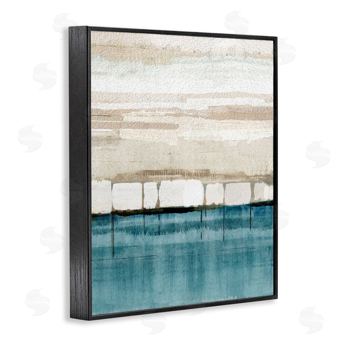 Flora Kouta Modern Landscape Abstraction Black Framed Giclee Wall Artside_